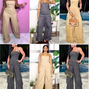 Stylish Women's Jumpsuit in Black and Tan